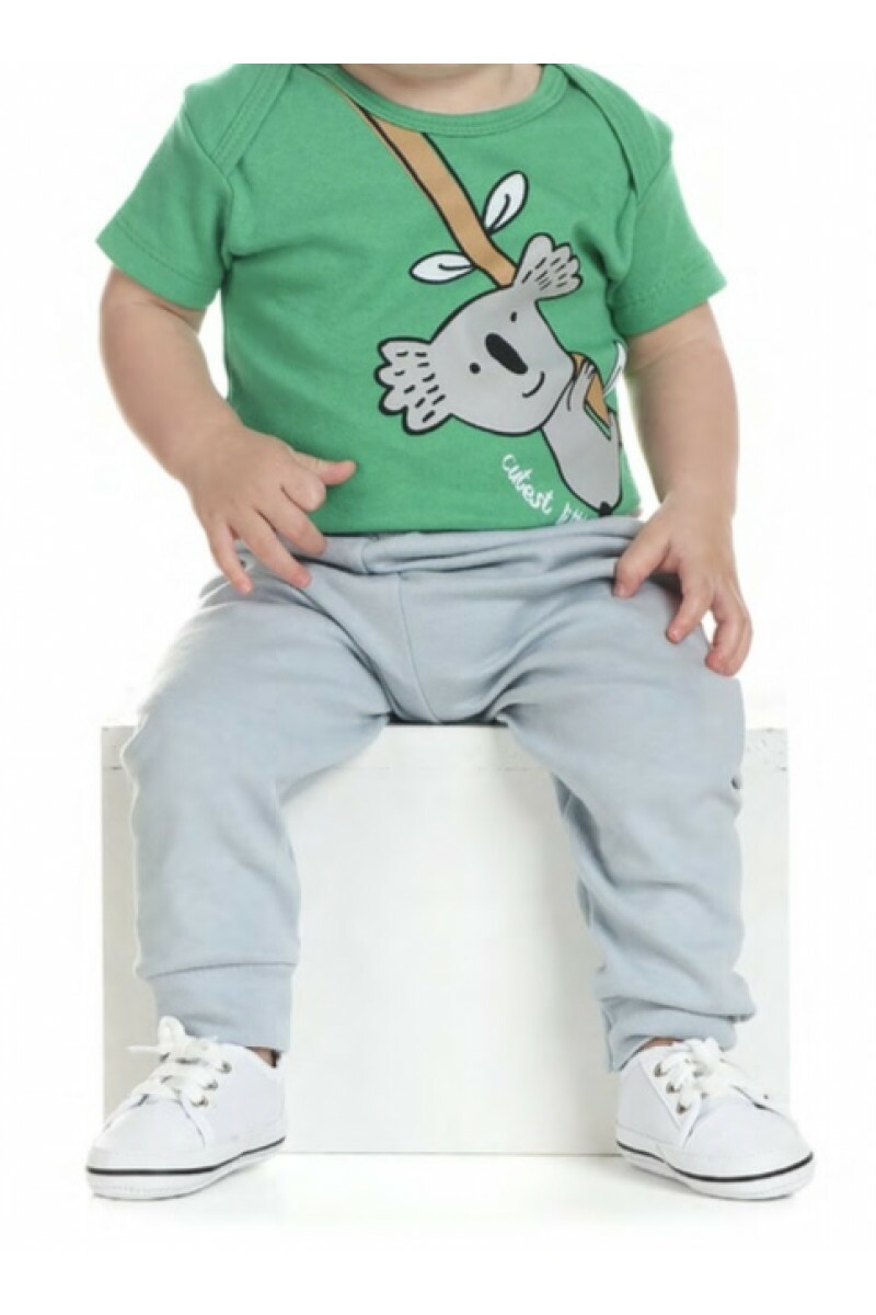 Conjunto 3 peças Body Bebê  Coala Cor Mescla Médio
